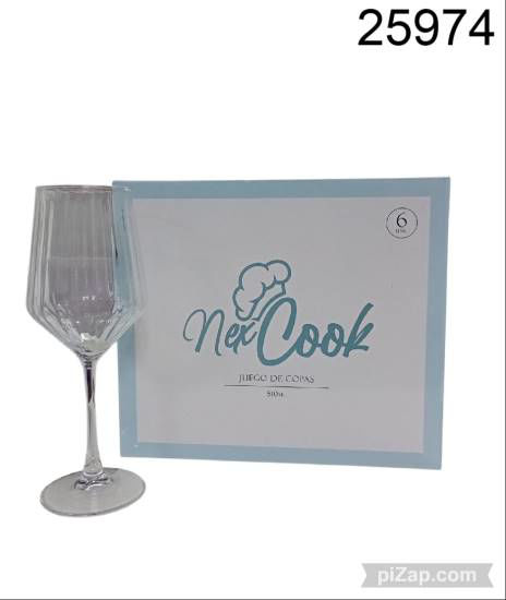 Imagen de SET X6 COPAS DE VINO LABRADAS NEX COOK 3.26